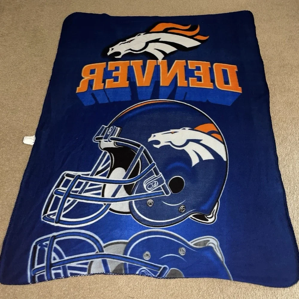 Denver Broncos Fleece Throw Blanket Blue The Northwest Company NFL 60x45‎